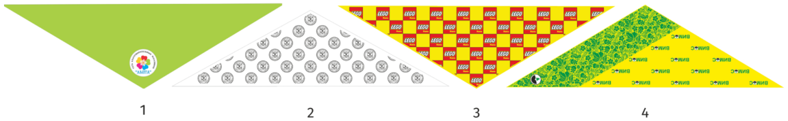 Образцы дизайнов платков Пионер с логотипом