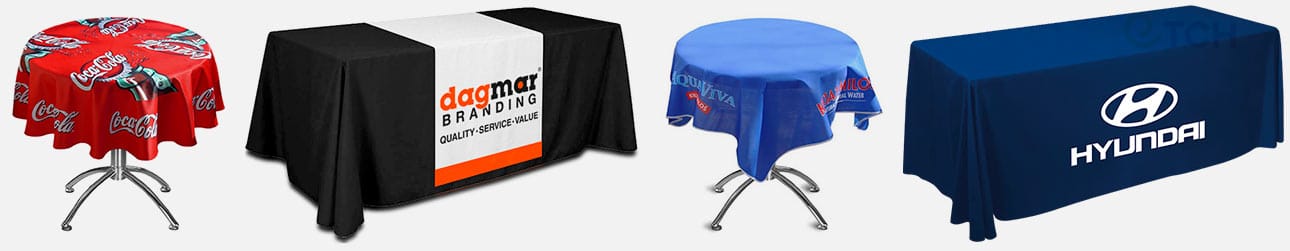 Скатерть для выставок с логотипами.