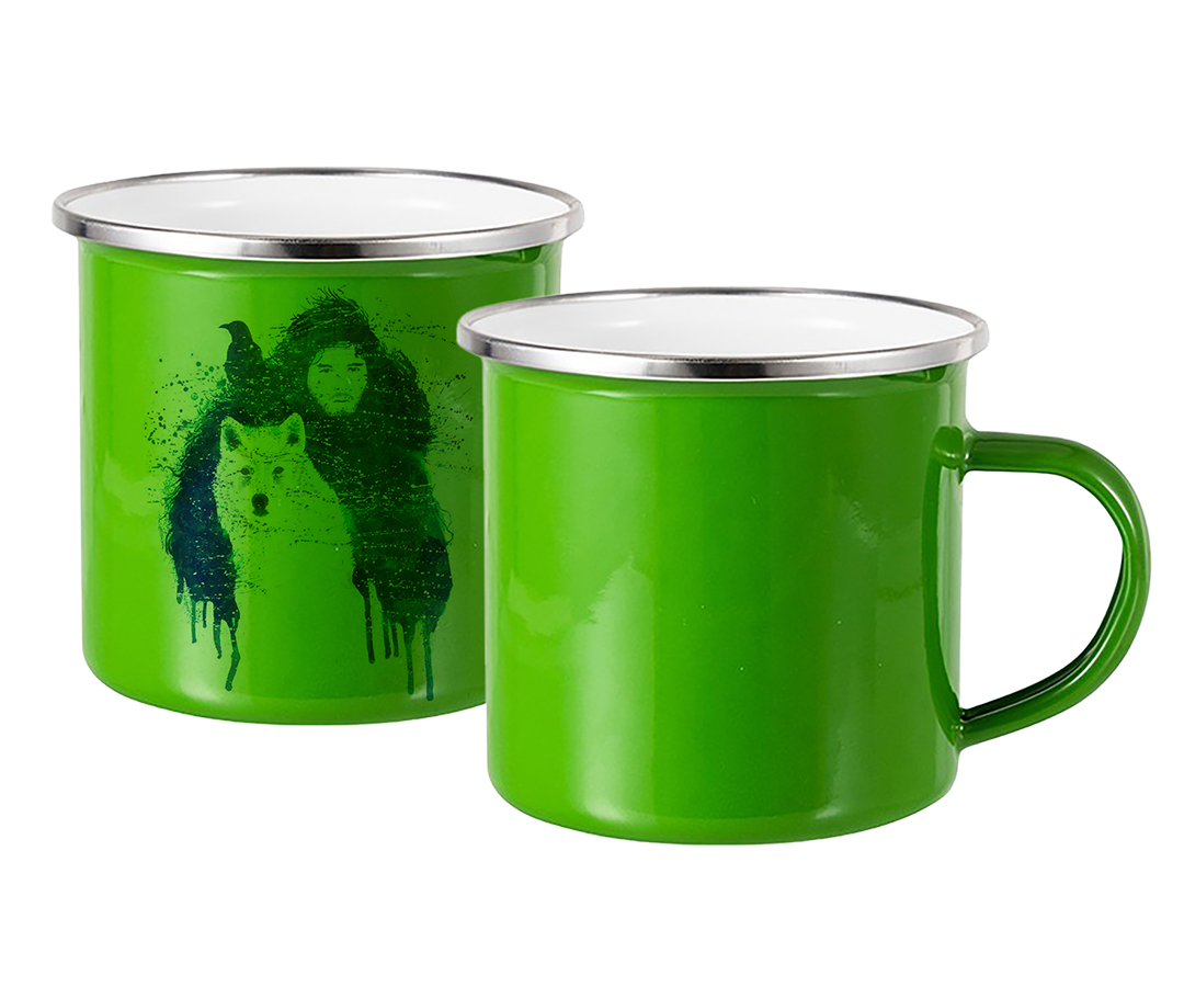 Пять металлических кружек, со своим принтом.