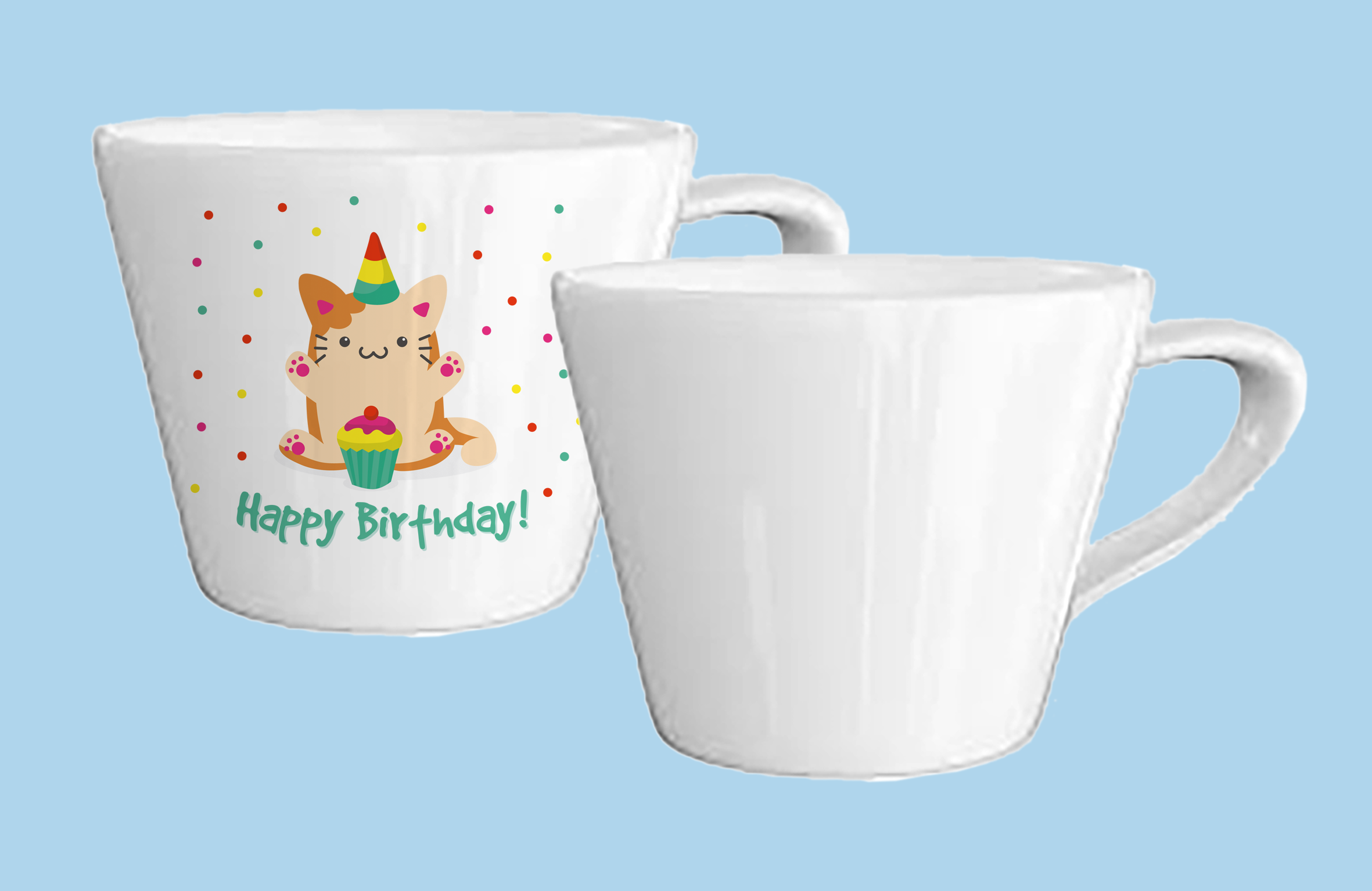 Конусная кружка малая под печать своих надписей и фото.