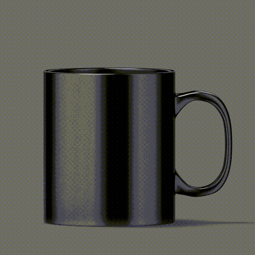 Ряд кружек Хамелеон, меняющих цвет, с напечатанными принтами.