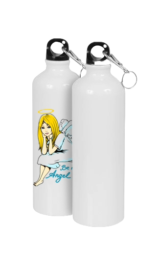 Фляжка 500 мл. белого цвета с нанесением логотипа