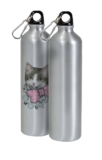 Фляжка 600 мл. цвета металлик с печатью логотипа