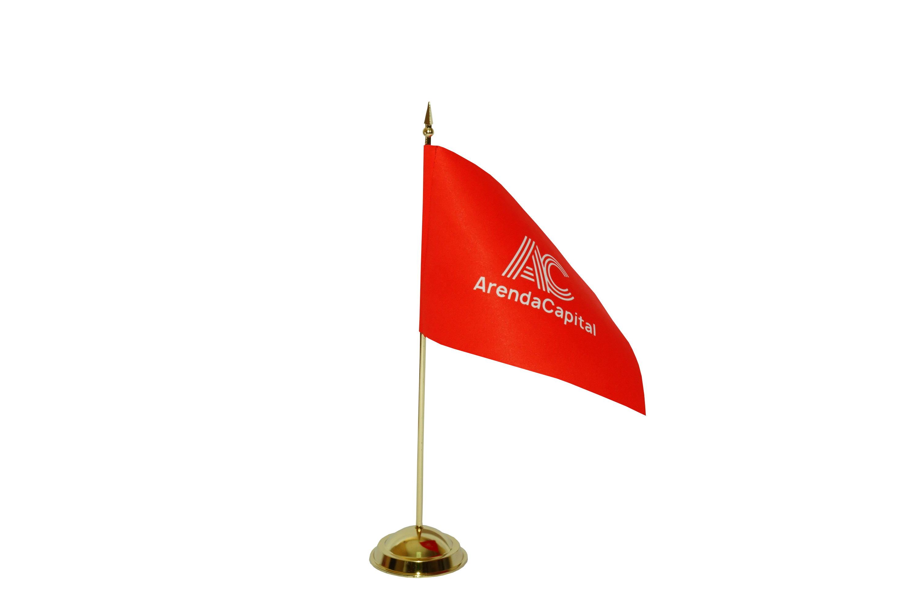 Настольный флажок из двухслойной ткани с правильно читаемыми логотипами с обеих сторон