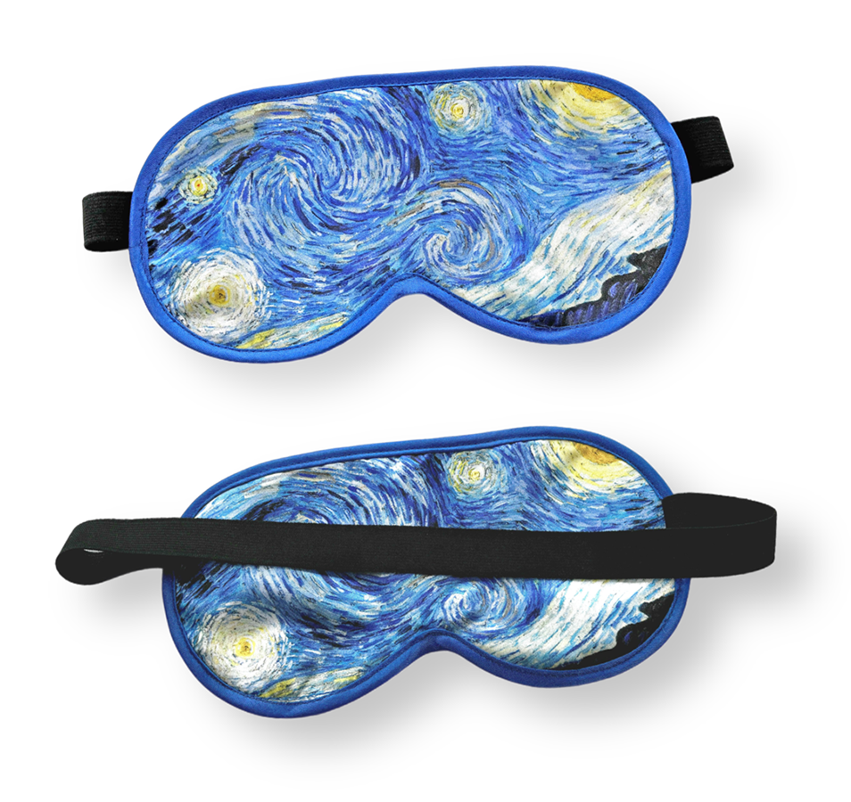 Маска для сна «Комфорт стандарт» с печатью логотипа на фоне принта с орнаментом