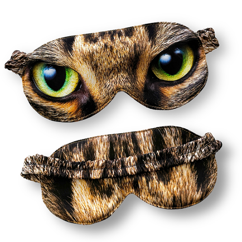 Маска для сна «Комфорт софт» с печатью логотипа на фоне принта с глазами орла