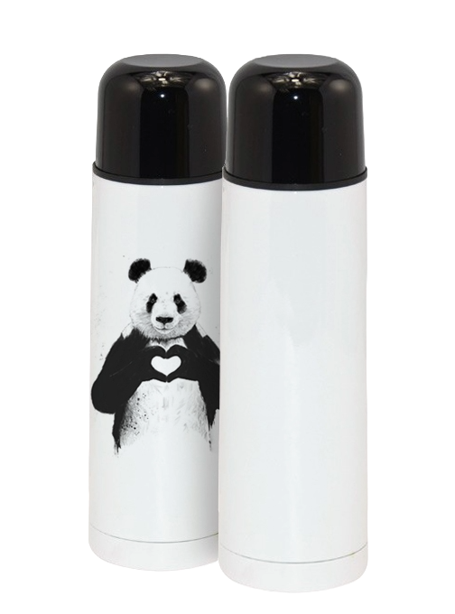 Термос 750 мл. белого цвета с нанесением логотипа