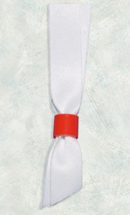 Фиксатор для контрольного тканевого браслета красного цвета