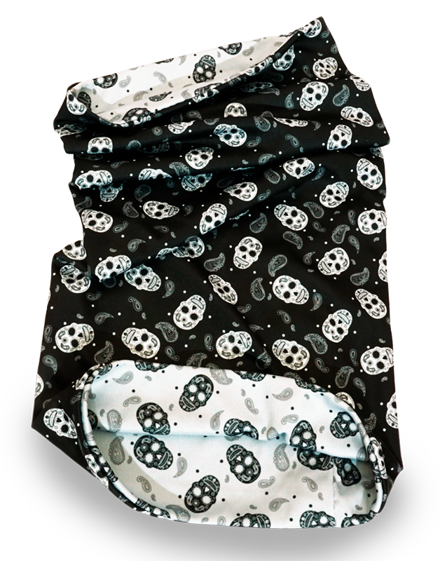 Двухслойный бафф с двумя различными принтами с наружной и внутренней стороны