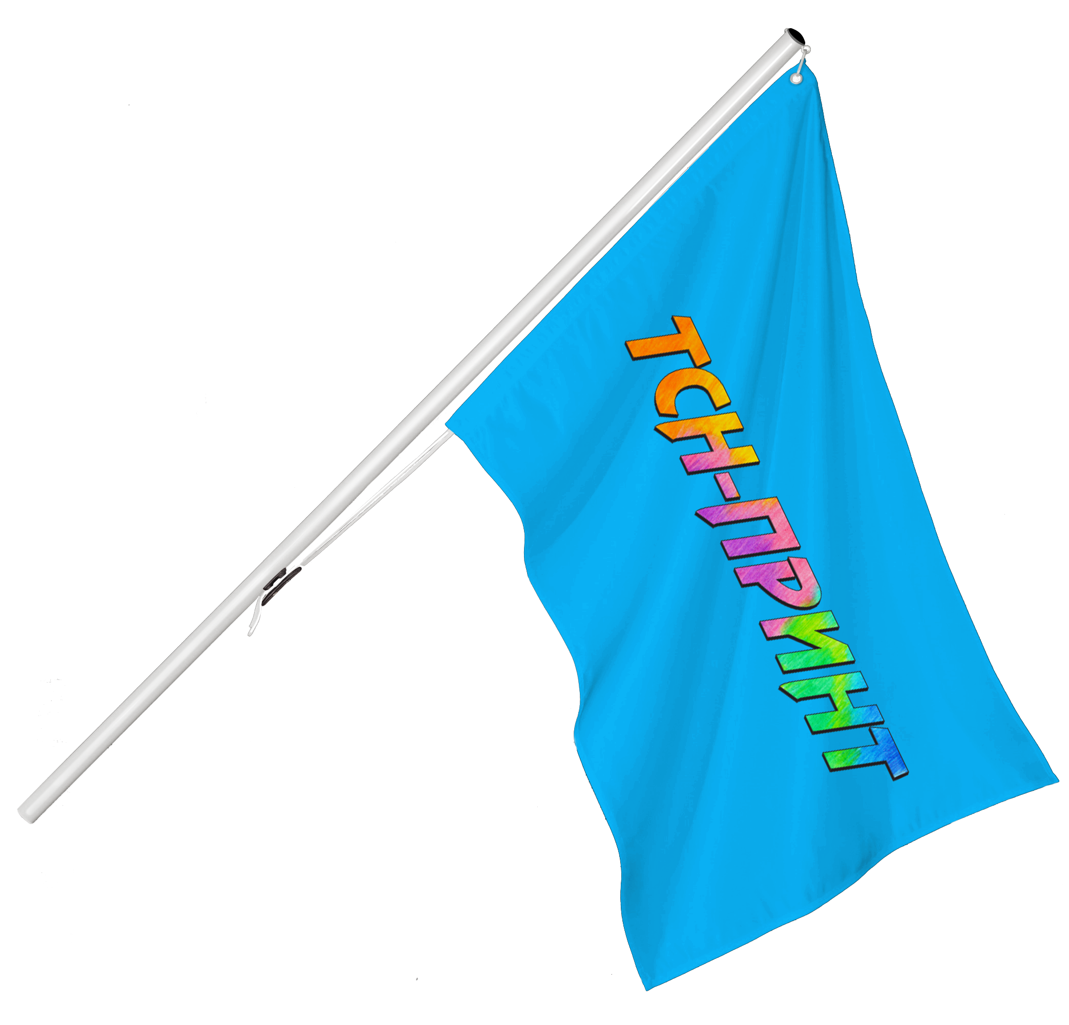 Вид металлического фасадного флагштока Стандарт