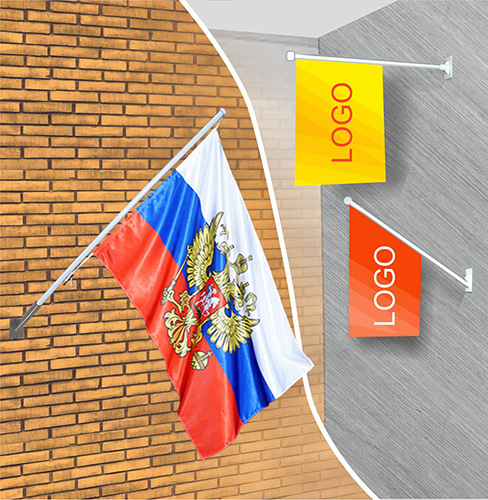 Фасадные флагштоки и кронштейны на стену