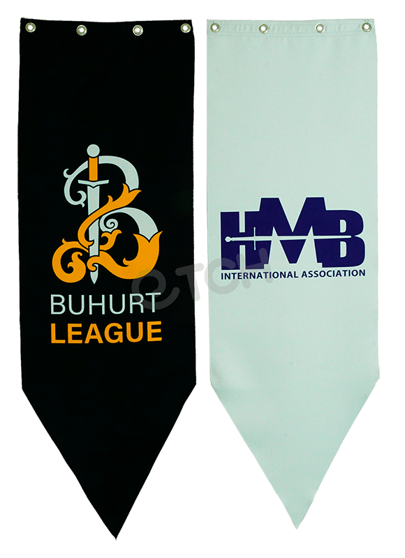 Двухсторонний фасадный флаг из ткани Сатен