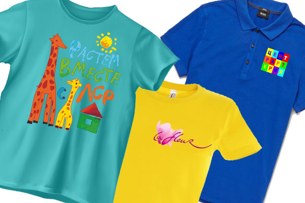 Футболки с термотрансферной полноцветной печатью логотипа