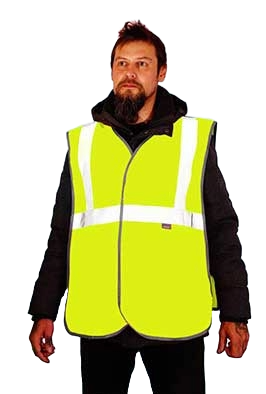 Сигнальный жилет габарит лимонный вид спереди