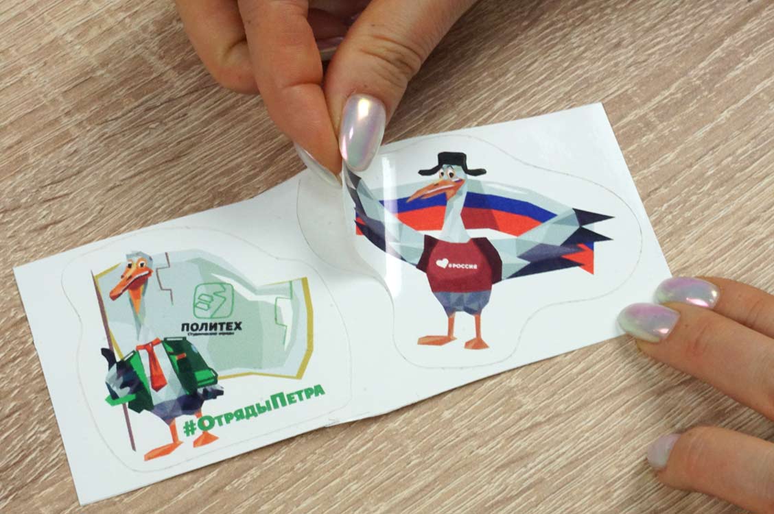 Образец наклейки с фигурной формой.