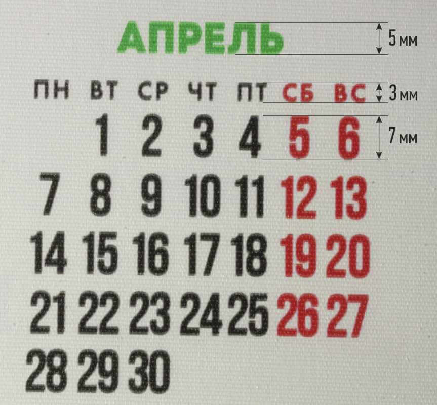 Макро-фото холсте Арт, с образцом печати букв и цифр высотой: 3-5-7 мм.