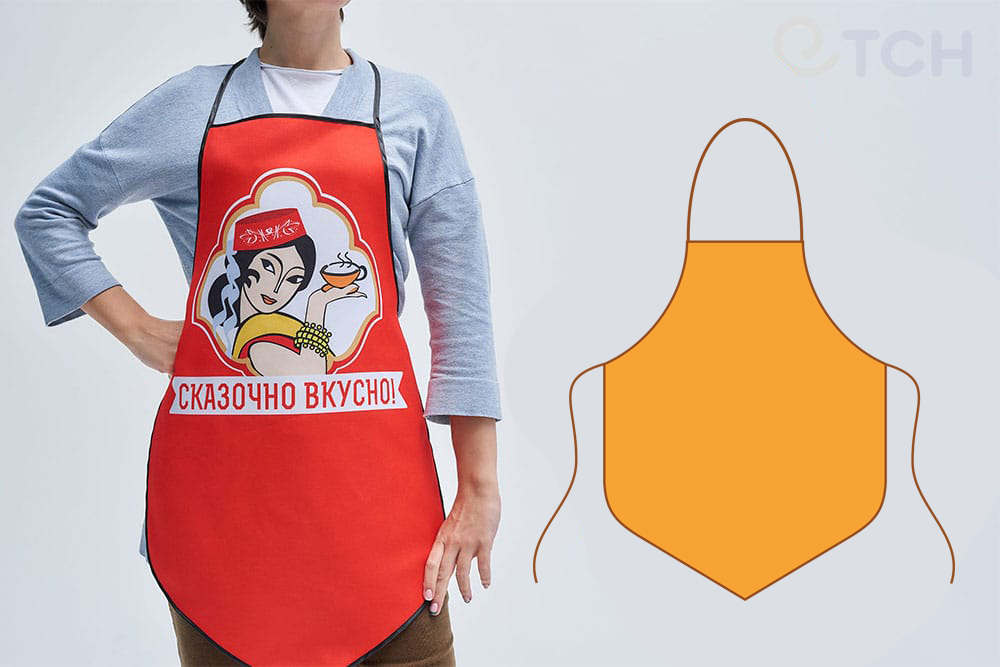 Фартук Стиль на заказ с логотипом, нанесенным полноцветной печатью.