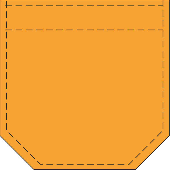 Карман для фартуков со скошенными нижними углами