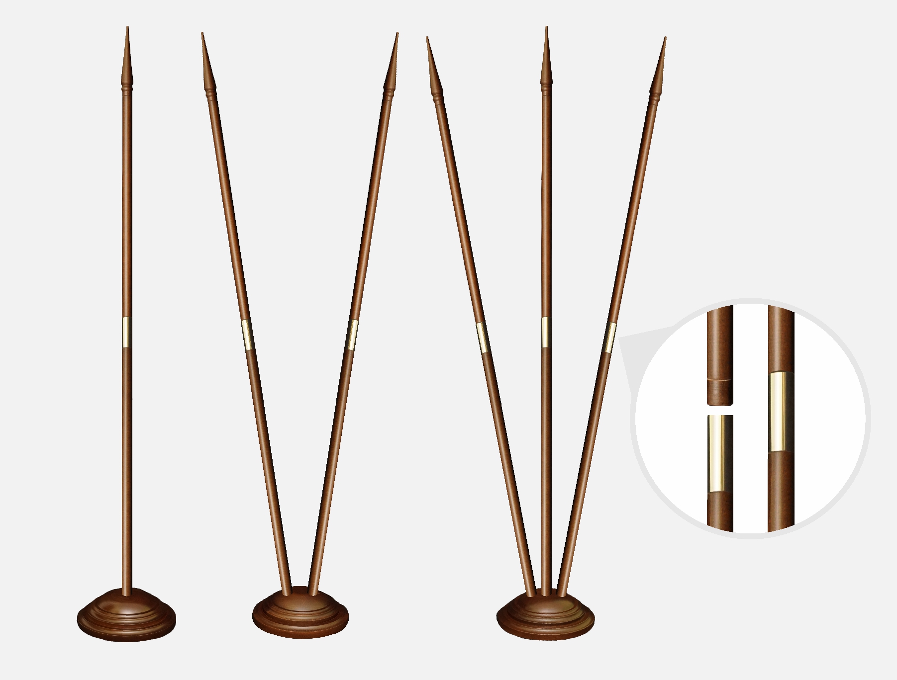 Фото напольных флагштоков «Классика» в сборе.