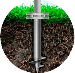 Вид установки флагштока на винтовую сваю.