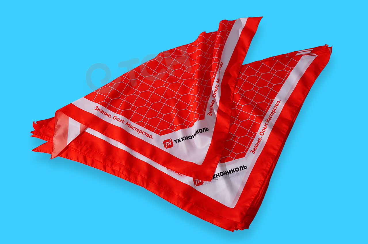 Косынка на заказ с логотипами. Шёлк Армани