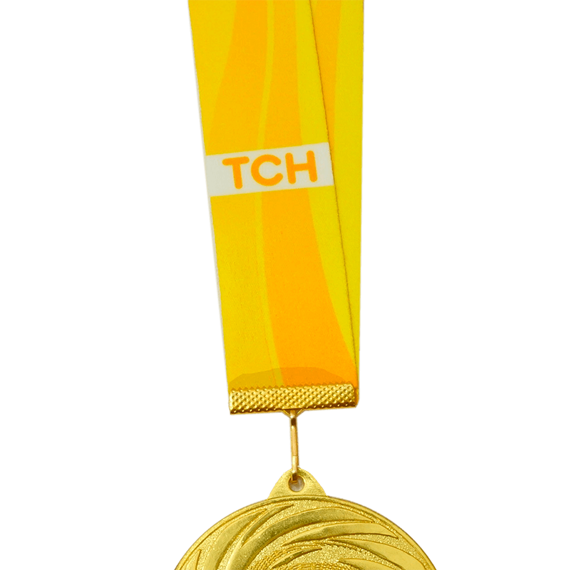 Крепление ленты с закрепкой к медали через кольцо