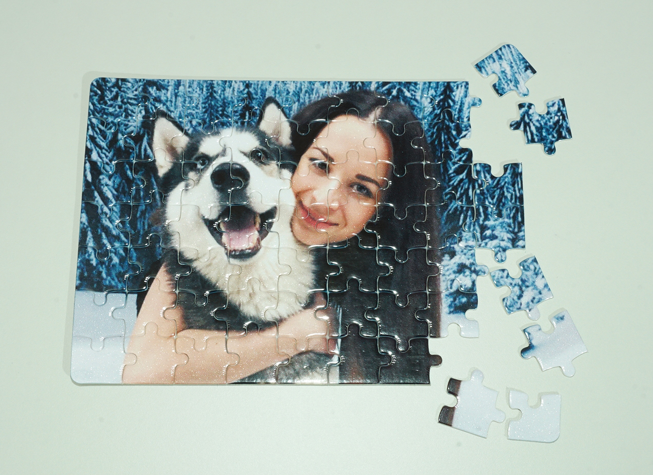 Прямоугольный картонный пазл 15 х 20 см. с печатью фотографии, выполненной на заказ