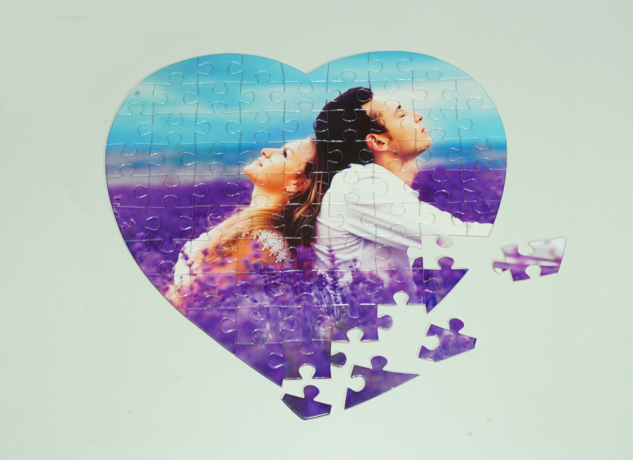 Пазл Сердце с фотопечатью, выполненной на заказ.