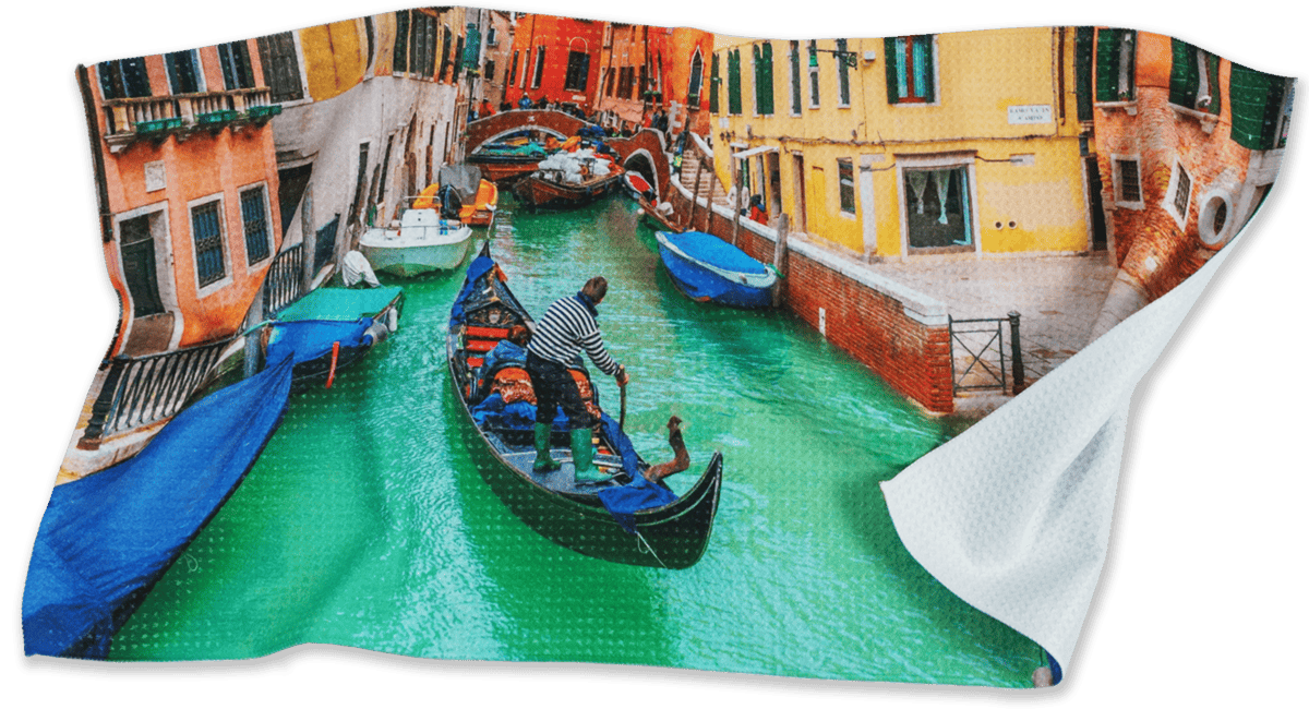 Образец печати на вафельном полотенце, с одной стороны.