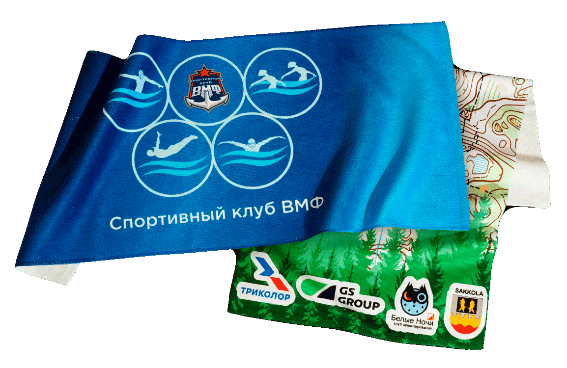 Образцы печати принтов с логотипом на все махровое полотенце.