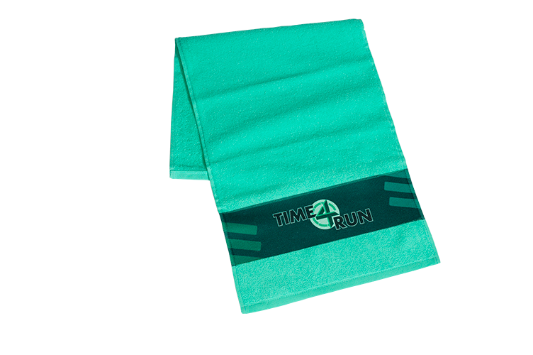 Махровое полотенце с полноцветной печатью логотипа.