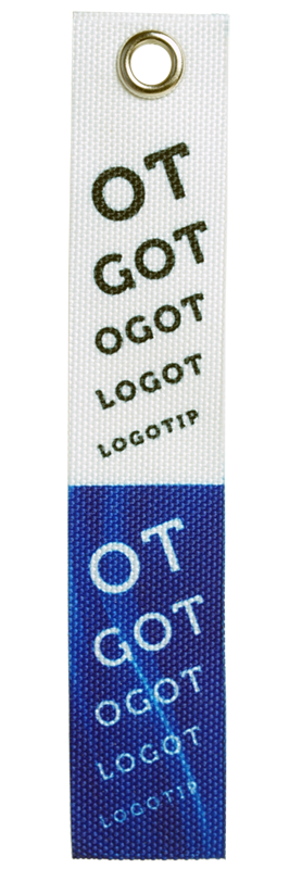 Ремувка из ткани оксфорд с образцом печати текстов разного размера