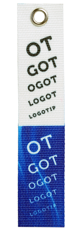 Ремувка из ременной ленты с образцом печати текстов разного размера