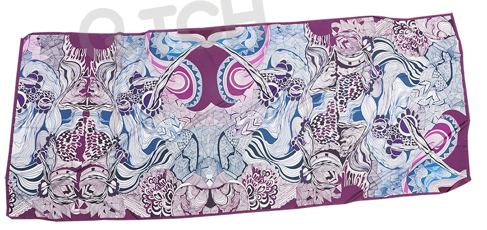  Палантин 100х200см., на заказ, ткань Мокрый шелк