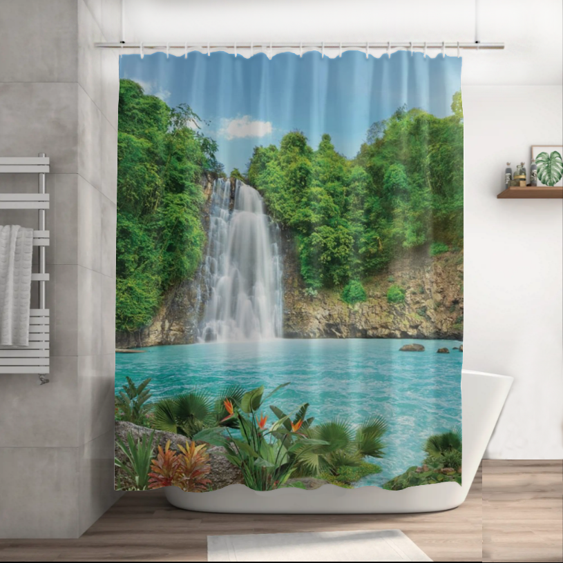 Штора в ванную. Фотопечать. Ткань оксфорд 420