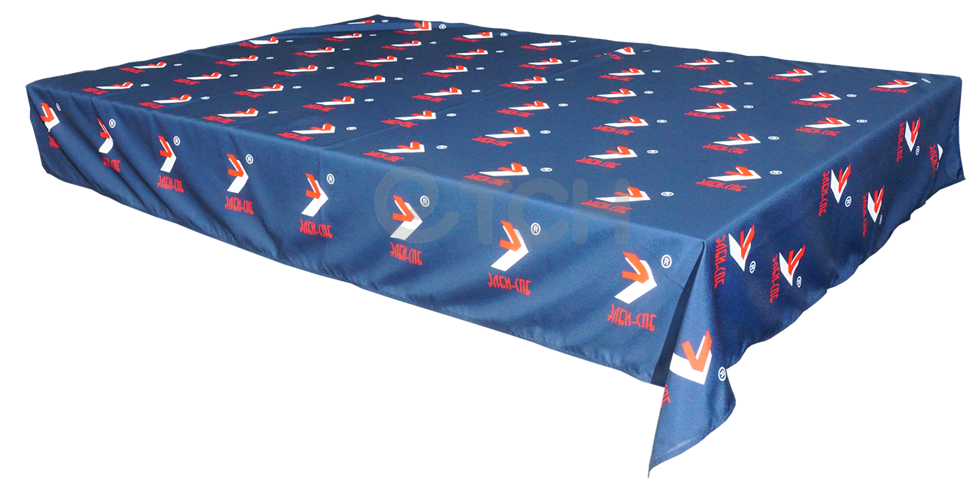 Скатерть с логотипами. Ткань Сатен