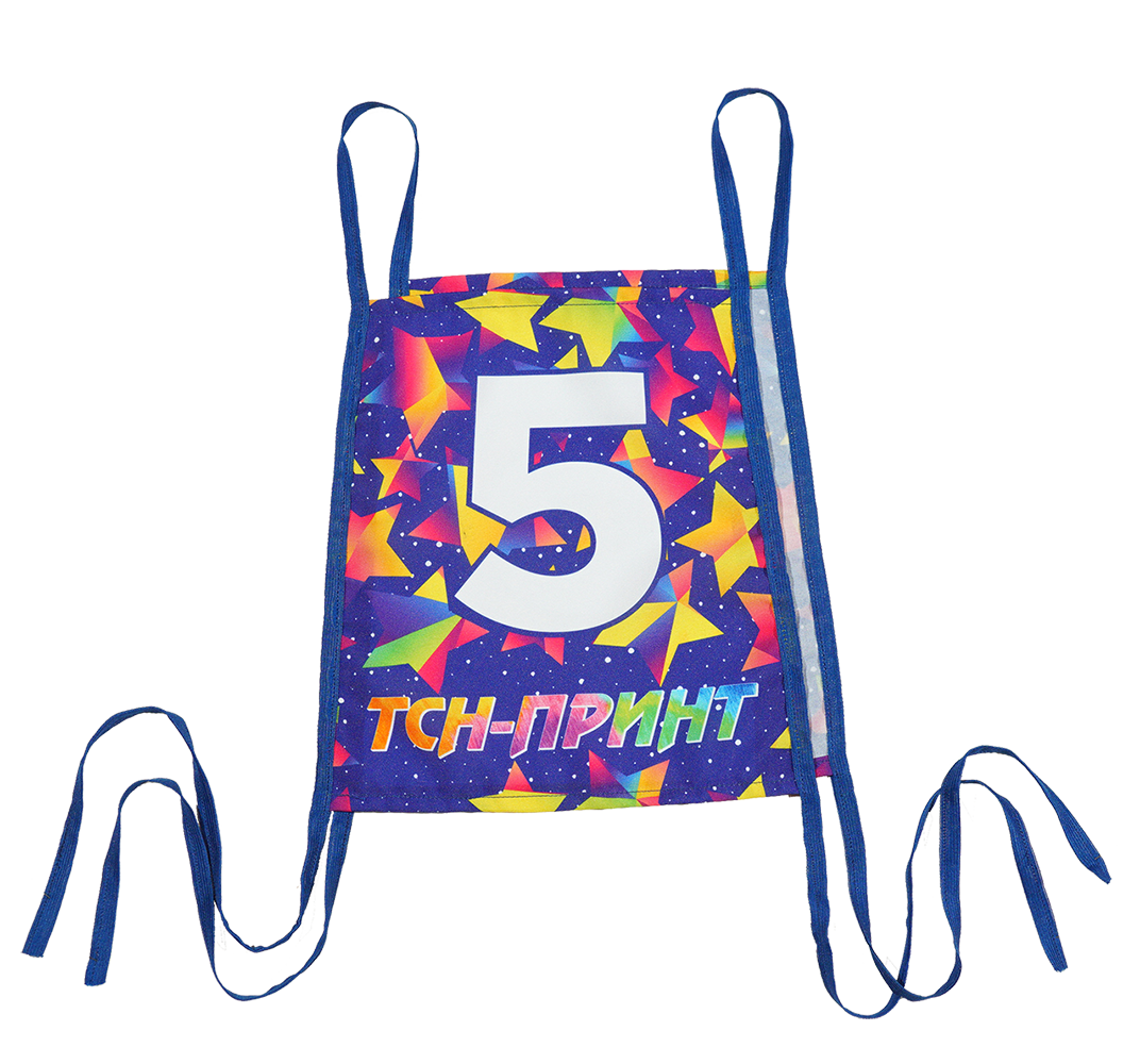 Вид двухстороннего нагрудного номера Классика