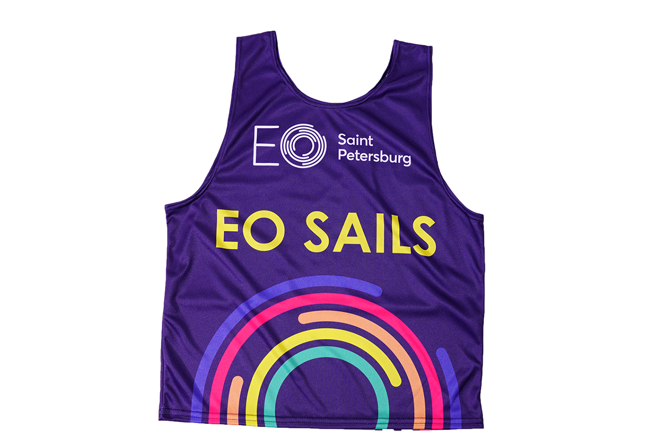 Спортивная майка номер лыжника с полноцветной печатью