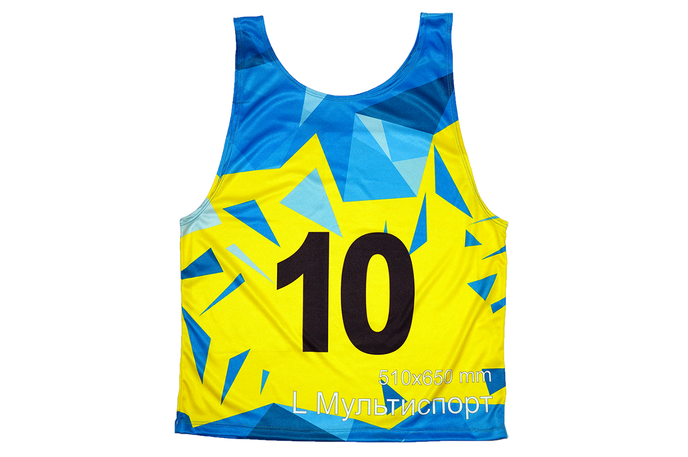 Спортивная майка-номер с полноцветной печатью из интерлока