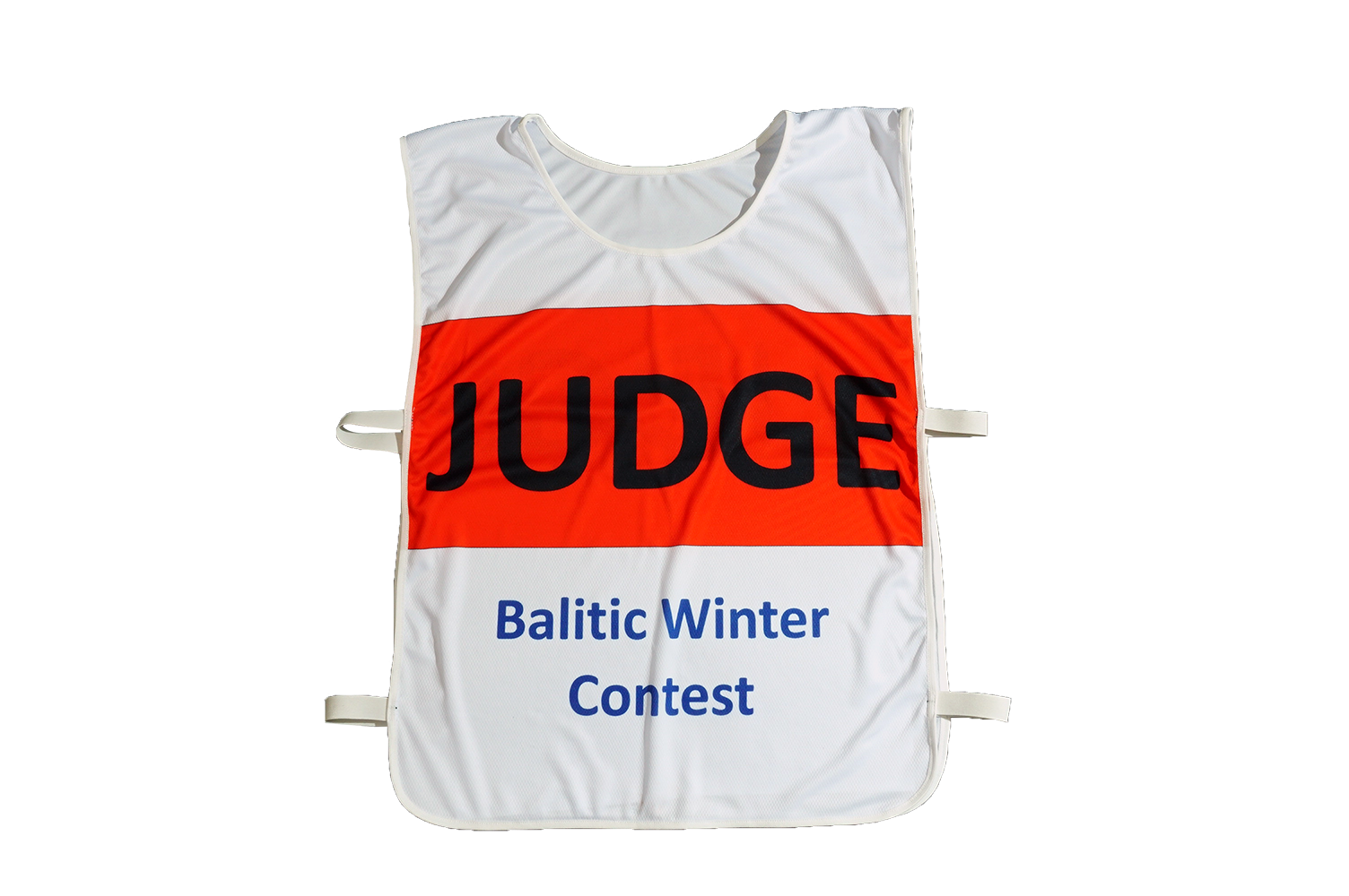 Накидка спортивного судьи с символикой соревнований из интерлока