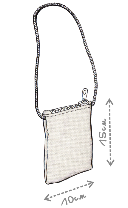 Рисунок покроя сумки на шею Трэвел