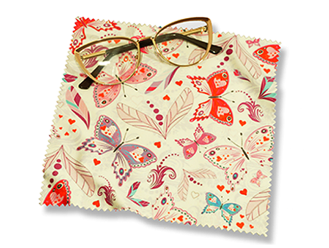 Образец салфетки для очков с нанесением логотипа