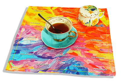 Образец салфетки с нанесением логотипа.