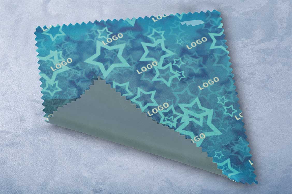 Образец двухстороннего нанесения на салфетку для оптики.