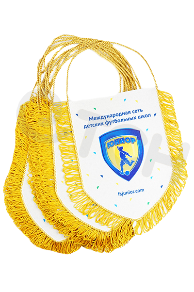 Вымпелы атласные  с бахромой на заказ