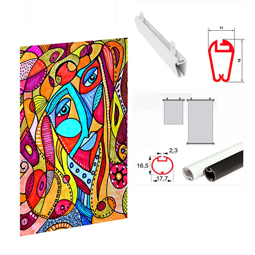 Постер на холсте с клипсовой подвеской